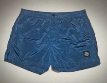 Load image into Gallery viewer, Stone Island Navy Metal Nylon Swim Shorts
