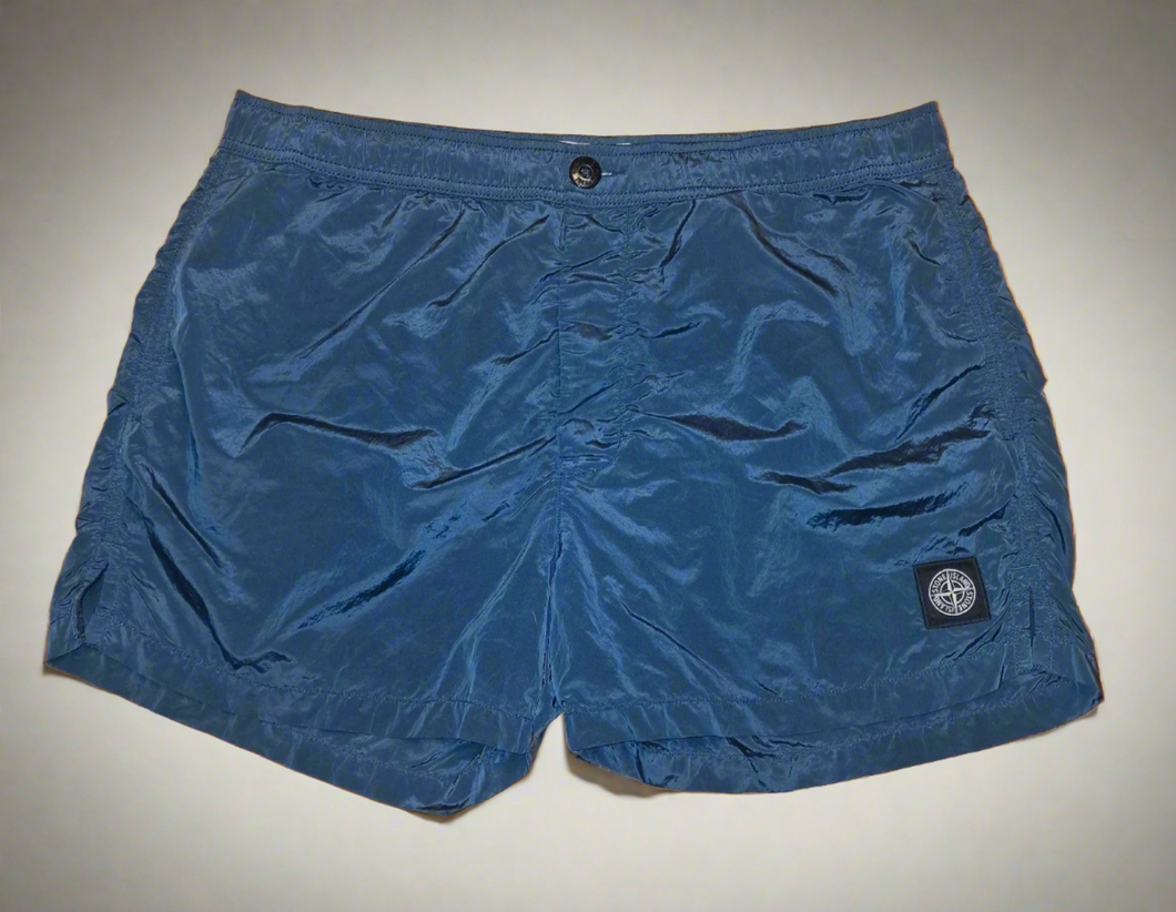 Stone Island Navy Metal Nylon Swim Shorts