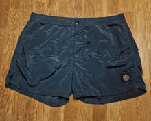 Load image into Gallery viewer, Stone Island Navy Metal Nylon Swim Shorts
