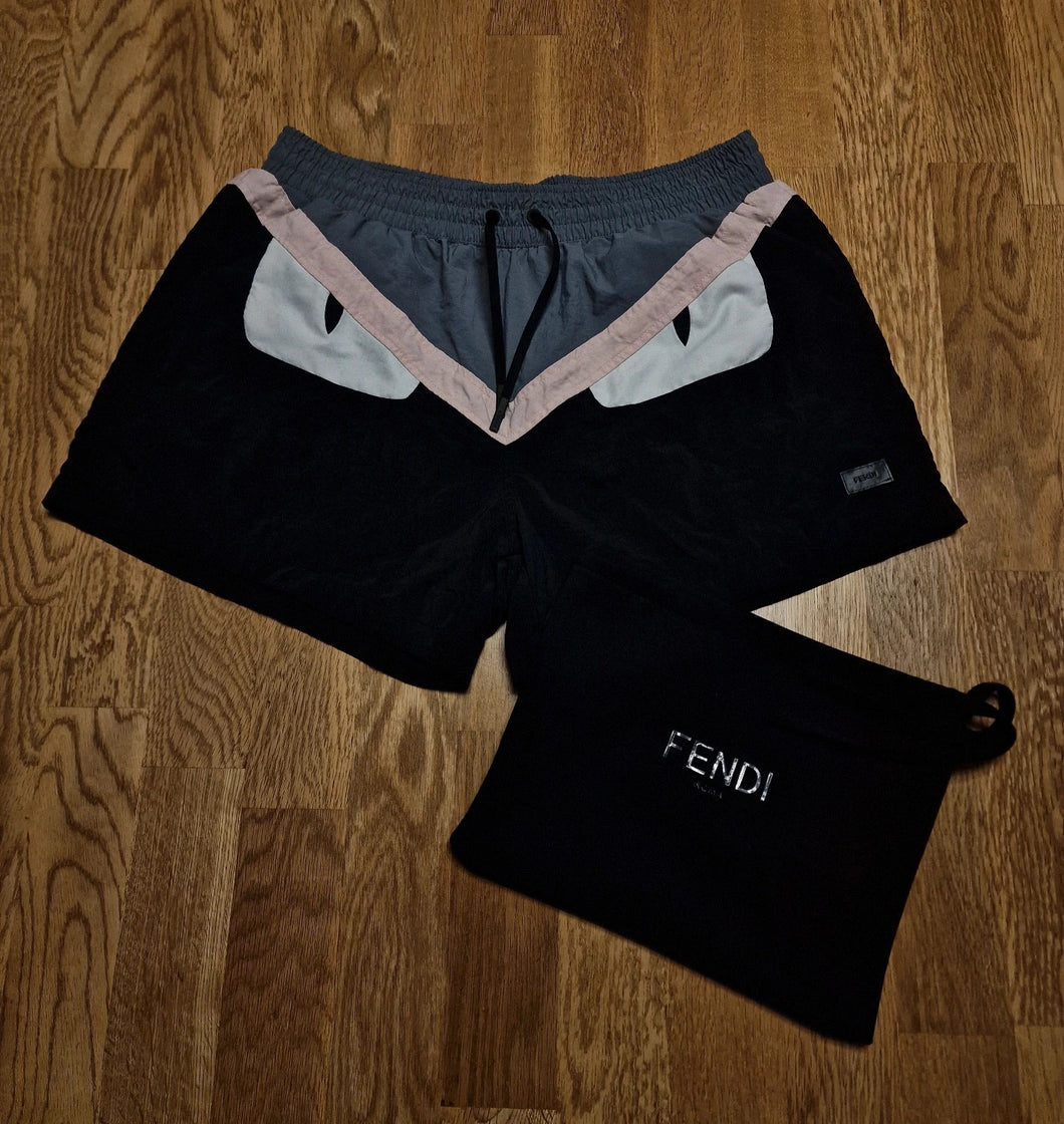 Fendi Grey Bag Bugs Swim Shorts